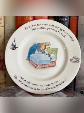 Vintage Wedgwood Peter Rabbit Camomile Tea Bedtime Plate 7”
